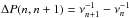 \hbox{$\Delta P(n,n+1)=\nu^{-1}_{n+1}-\nu^{-1}_n$}