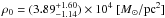 \hbox{$\rho_0=(3.89^{+1.60}_{-1.14})\times 10^4~[M_{\odot}/{\rm pc}^2]$}