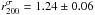 \hbox{$\rtwof=1.24 \pm 0.06$}