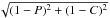 \hbox{$\sqrt{(1-P)^2+(1-C)^2}$}