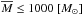 \hbox{$\overline{M} \le 1000~[M_{\odot}]$}