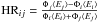 \hbox{$\text{HR}_{ij} = \frac{ \Phi_j \langle E_j\rangle - \Phi_i \langle E_i\rangle}{ \Phi_i \langle E_i\rangle + \Phi_j \langle E_j\rangle}$}