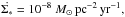 \hbox{$\dot{\Sigma_*}=10^{-8}~{M}_{\odot}\,{\rm pc}^{-2}\,{\rm yr}^{-1},$}
