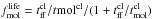 \hbox{$f_{\rm mol}^{\rm life}=t_{\rm ff}^{\rm cl}/t{\rm mol}^{\rm cl}/(1+t_{\rm ff}^{\rm cl}/t_{\rm mol}^{\rm cl})$}