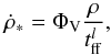 \begin{equation} \label{eq:starform} \dot{\rho}_{*} = \Phi_{\rm V} \frac{\rho}{t_{\rm ff}^{l}}, \end{equation}