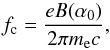 \appendix \setcounter{section}{1} \begin{equation} \label{eq.fcyc} f_{\rm c} = \frac{e B(\alpha_0) }{2 \pi m_{\rm e} c}, \end{equation}