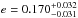 \hbox{$e=0.170_{-0.031}^{+0.032}$}