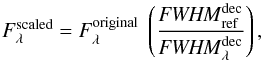 \hbox{$F_{\lambda}^{\rm scaled}$}