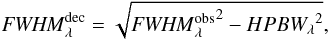 \hbox{${\it FWHM}_{\lambda}^{obs}$}
