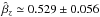 \hbox{$\hat\beta_z\simeq0.529\pm0.056$}