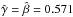 \hbox{$\hat{\gamma}=\hat{\beta}=0.571$}