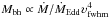 \hbox{$M_{\rm bh} \propto \dot{M}/\dot{M}_{\rm Edd} \w^4$}