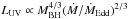 \hbox{$\Lo\propto \mbh^{4/3} (\dot{M}/\dot{M}_{\rm Edd})^{2/3}$}