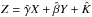 \hbox{$Z=\hat{\gamma} X + \hat{\beta} Y + \hat{K}$}