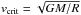 \hbox{$\vcrit=\sqrt{GM/R}$}