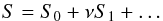 \begin{equation} S = S_0 + \nu S_1 + \dots \label{eq:6.3} \end{equation}