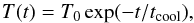 \begin{equation} T(t) = T_0\exp(-t/t_{\rm cool}), \label{eq:6.12} \end{equation}