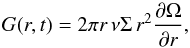 \appendix \setcounter{section}{1} \begin{equation} G(r,t) = 2\pi r \, \nu\Sigma\, r^2\frac{\partial\Omega}{\partial r}, \end{equation}