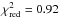 \hbox{$\chi^{2}_{\rm red}=0.92$}