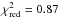 Mathematical equation: \hbox{$\chi^2_{\rm red}=0.87$}