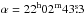 Mathematical equation: \hbox{$\alpha=22^{\rm h}02^{\rm m}43\fs3$}