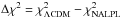 \hbox{$\Delta \chi^2=\chi^2_{\Lambda\text{CDM}}-\chi^2_{\text{NALPL}}$}