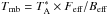 \hbox{$T_{\rm mb}=T_{\rm A}^*\times F_{\rm eff}/B_{\rm eff}$}