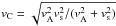 \hbox{$v_{\rm C}=\sqrt{v_{\rm A}^2v_{\rm s}^2/(v_{\rm A}^2+v_{\rm s}^2)}$}