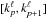 \hbox{$[k^\ell_p, k^\ell_{p+1}]$}