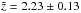 Mathematical equation: \hbox{$\tilde{z}= 2.23\pm0.13$}