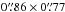 Mathematical equation: \hbox{$0\farcs86 \times 0\farcs77$}