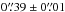 Mathematical equation: \hbox{$0\farcs39\pm0\farcs01$}