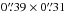 Mathematical equation: \hbox{$0\farcs39 \times 0\farcs31$}