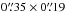 Mathematical equation: \hbox{$0\farcs35 \times 0\farcs19$}