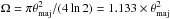 Mathematical equation: \hbox{$\Omega=\pi \theta_{\rm maj}^2/(4 \ln 2)=1.133\times \theta_{\rm maj}^2$}