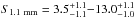 Mathematical equation: \hbox{$S_{\rm 1.1~mm}=3.5^{+1.1}_{-1.1}{-}13.0^{+1.1}_{-1.0}$}