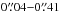 Mathematical equation: \hbox{$0\farcs04{-}0\farcs41$}