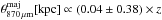 Mathematical equation: \hbox{$\theta_{\rm 870\, \mu m}^{\rm maj}[{\rm kpc}] \propto (0.04 \pm 0.38)\times z$}
