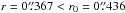 Mathematical equation: \hbox{$r=0\farcs367 < r_0=0\farcs436$}