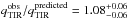 Mathematical equation: \hbox{$q_{\rm TIR}^{\rm obs}/q_{\rm TIR}^{\rm predicted}= 1.08^{+0.06}_{-0.06}$}