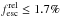 \hbox{$f^{\rm rel}_{\rm esc}\le 1.7\%$}