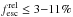 \hbox{$f^{\rm rel}_{\rm esc}\le 3{-}11\%$}