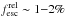 \hbox{$f^{\rm rel}_{\rm esc}\sim 1{-}2\%$}