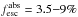 \hbox{$f^{\rm abs}_{\rm esc}=3.5{-}9\%$}
