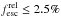 \hbox{$f^{\rm rel}_{\rm esc}\le 2.5\%$}