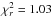 \hbox{$\chi^2_r = 1.03$}