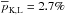 \hbox{$\overline{p}_{\rm K,L}=2.7\%$}