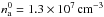 \hbox{$n_{{\rm a}}^{0}=1.3\times 10^7\,{\rm cm}^{-3}$}