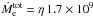 \hbox{$\dot{{M}}^{\rm tot} _\mathrm{e} = \eta\,1.7\times 10 ^{9}$}