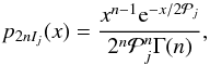 \begin{equation} p_{2nI_j}(x) = \frac{x^{n-1}\mathrm{e}^{-x/2\mathcal{P}_j}}{2^n\mathcal{P}^n_j\Gamma (n)}, \end{equation}
